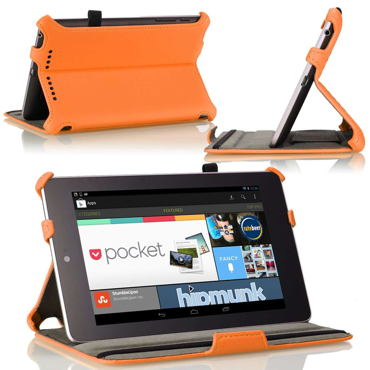 MoKo Slim-fit Cover for Google Nexus 7 Android Tablet, Orange