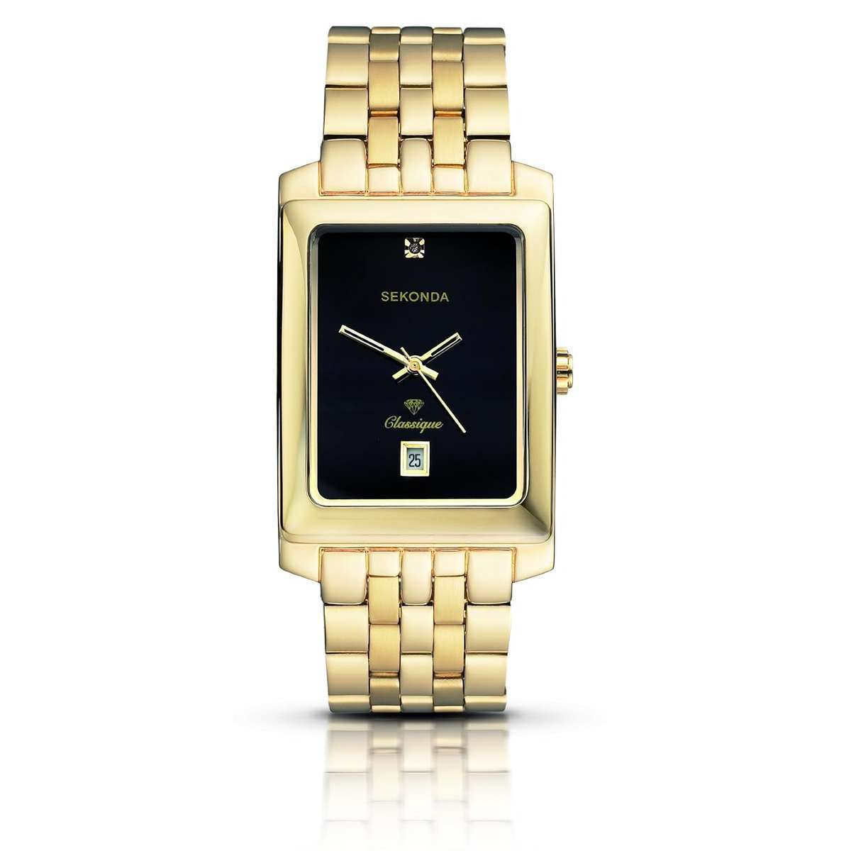 **R2800**Sekonda Men's Gold Plated Classique Diamond Watch 3835.47