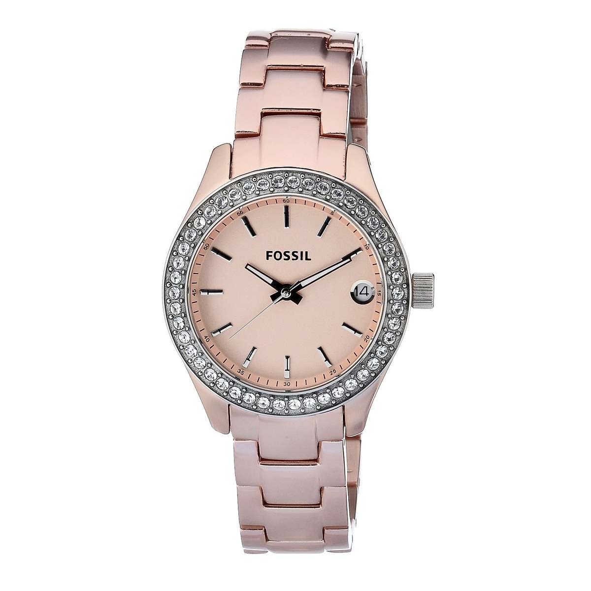 Fossil Women's ES2976 Quartz Rose Dial Aluminum Watch
