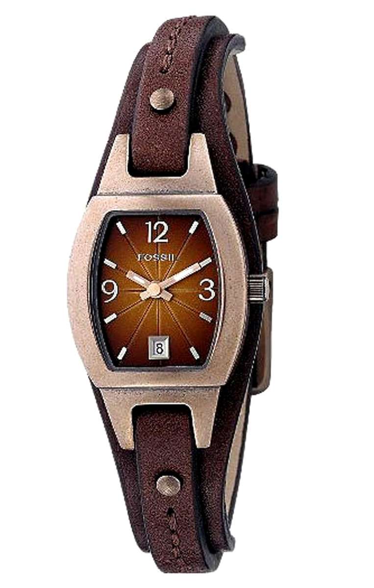 Fossil Women's JR9760 Skinny Brown Leather Strap Brown Analog Dial Watch