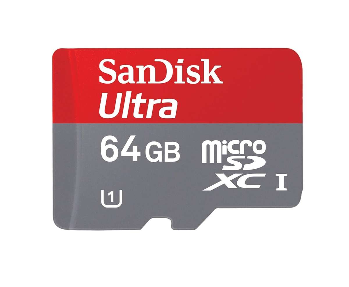 SanDisk Ultra 64 GB MicroSDXC Class 10 UHS-1 Memory Card with Adapter - Free Shipping
