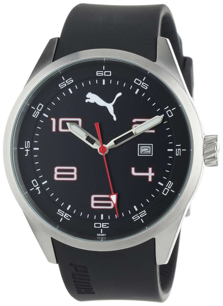 PUMA Men's PU102461001 Counter Silver Black Watch