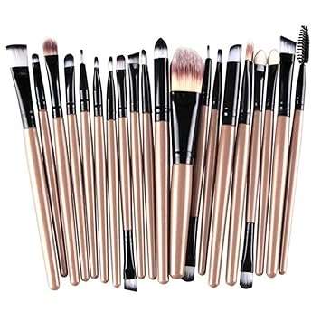 Makeup Brush Set 20 piece - NUDE + BLACK