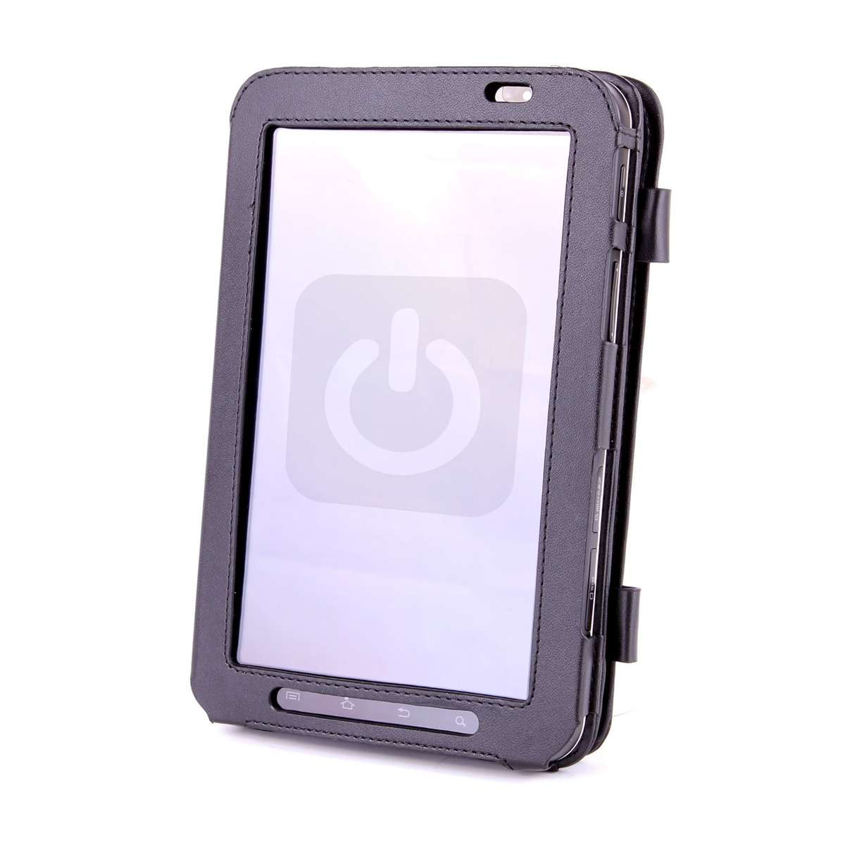 Genuine BLACK Leather Protective Case With Stand For Samsung Galaxy TAB (P1000)