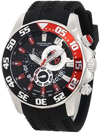Stuhrling Original Men's 287A.331664 Nautical Nautico Sport Swiss Quartz Multi-Function Black Watch