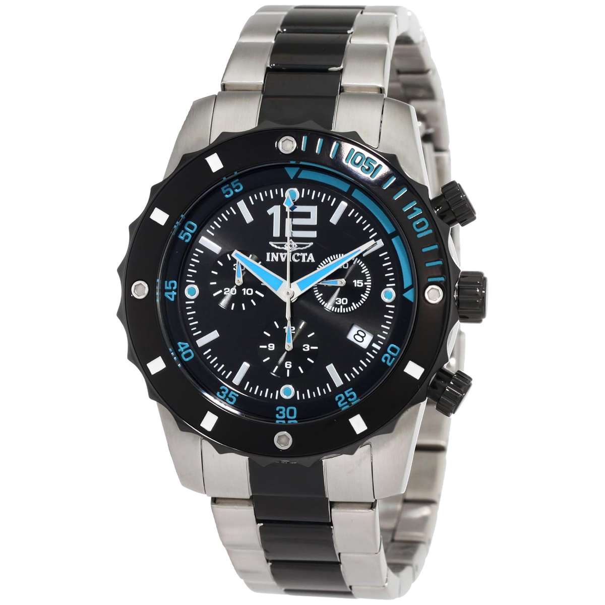 **R8400**Invicta Men's 1247 II Collection Chronograph Black Dial Stainless Steel Watch
