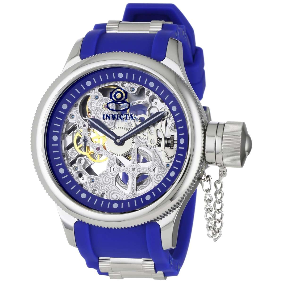**R16 400**Invicta Men's 1089 Russian Diver Mechanical Skeleton Dial Blue Polyurethane Watch