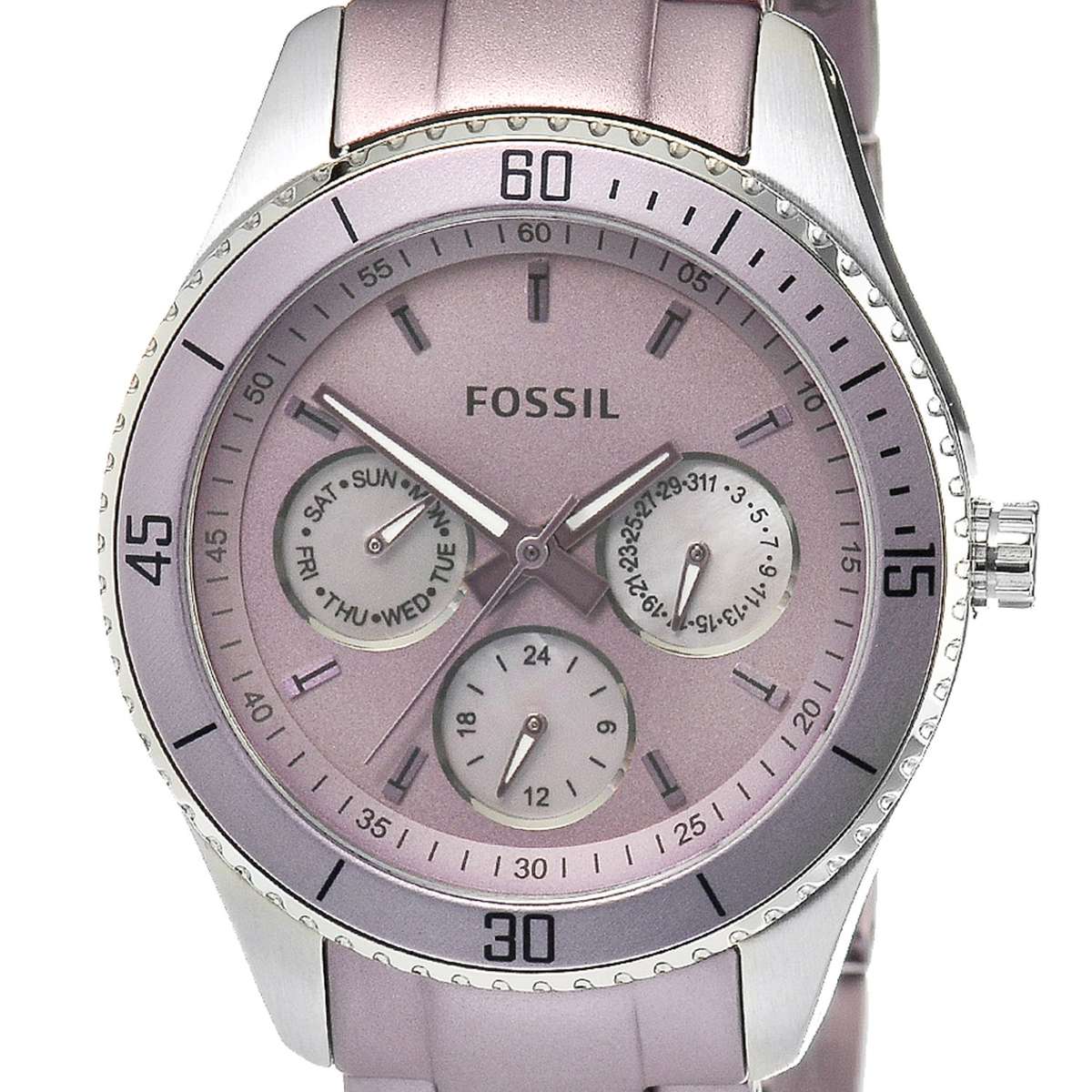 Fossil Women's ES3038 Stella Purple Aluminum and Stainless Steel Watch
