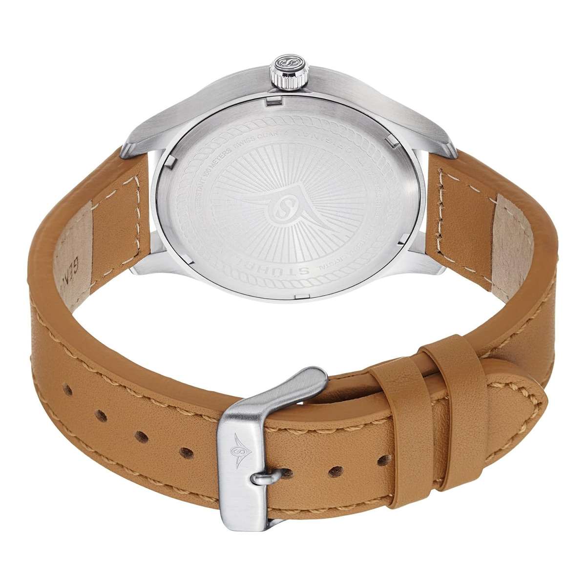 STUHRLING ORIGINAL Hawkeye Pilot Aviator Brown Leather watch BRAND NEW IN BOX