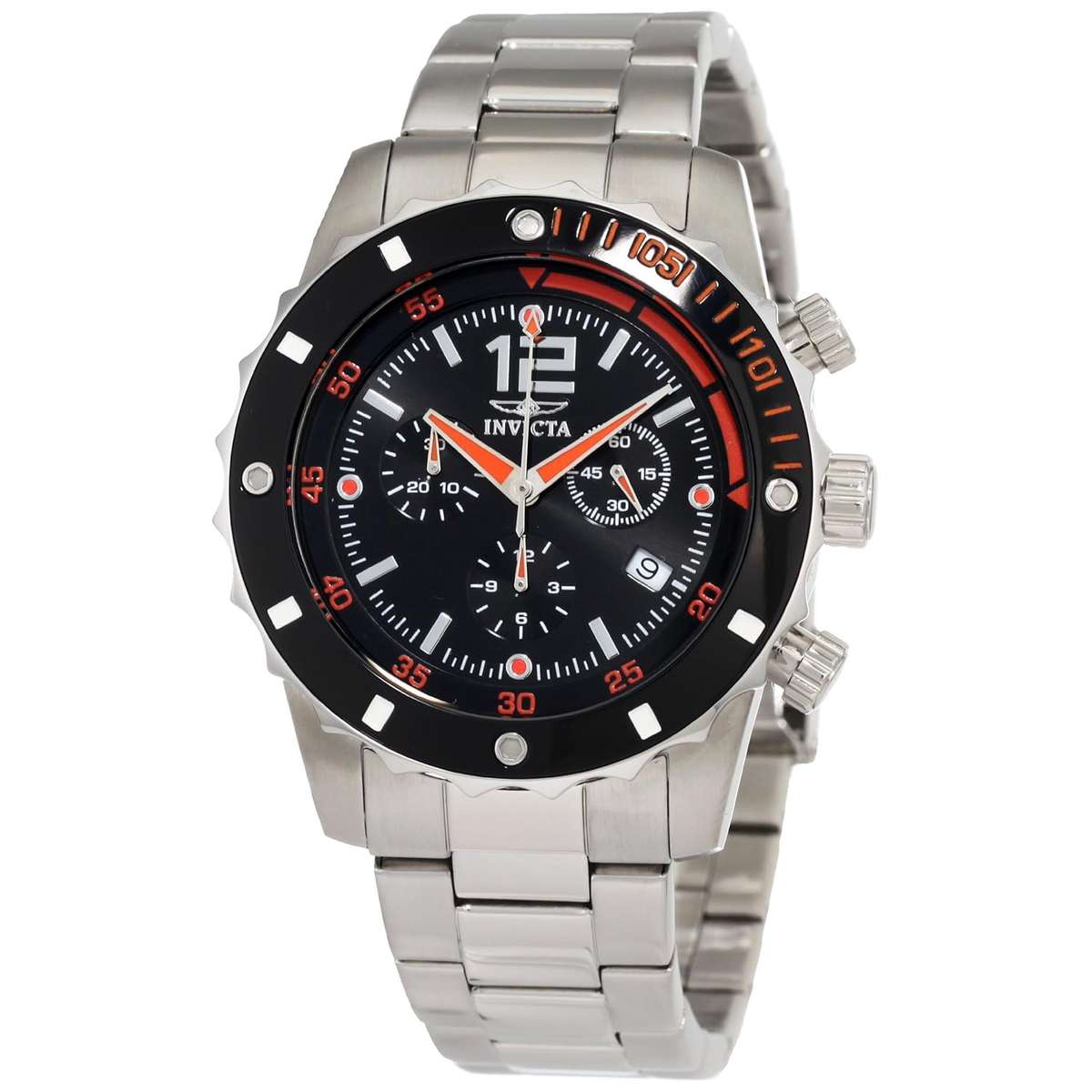 **R8400**Invicta Men's 1245 II Collection Chronograph Black Dial Stainless Steel Watch