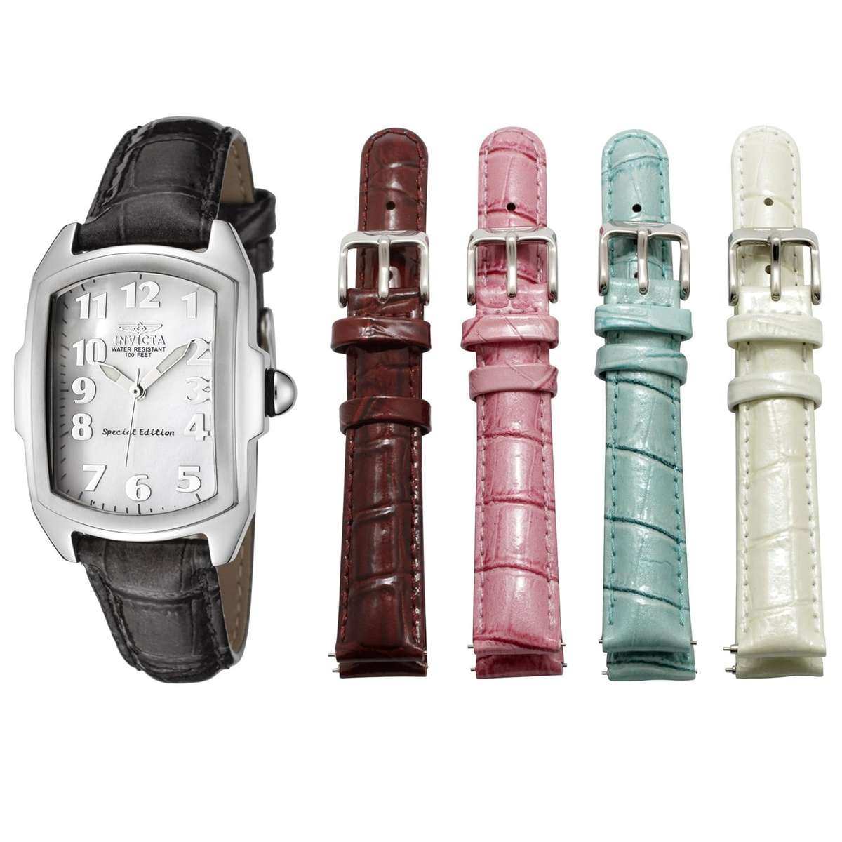 **R5700**Invicta Women's 5168 Baby Lupah Collection Mother-of-Pearl Dial Shiny Leather Interchangeab
