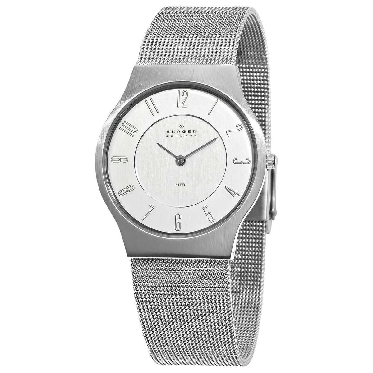 Skagen Men's 233LSSC Steel Silver Dial Mesh Bracelet Watch