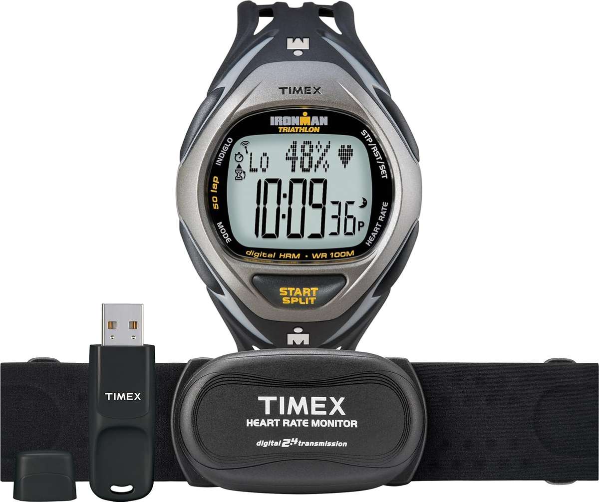 Timex Ironman Race Trainer Elite Kit Heart Rate Monitor Watch with USB T5K446