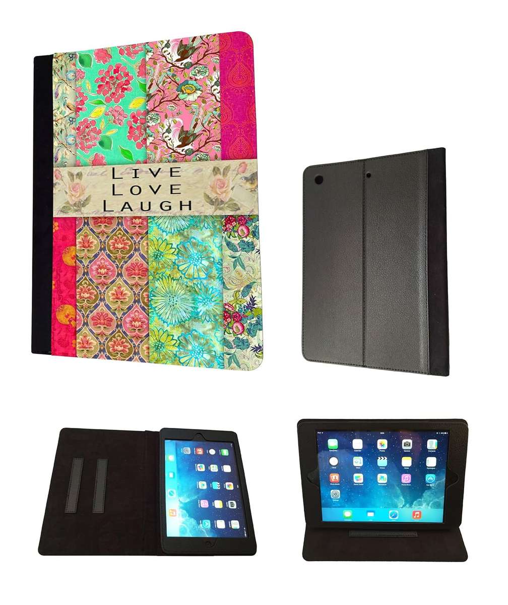 Apple ipad air 2 2014 Vintage Shabby Chic Live Love Laugh Multi Art Floral Design Fashion Trend TPU