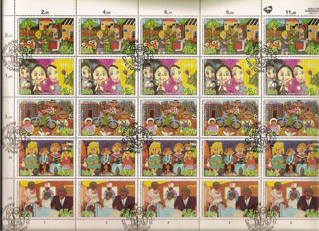 South Africa 1994 Child Art Full Sheet CTO