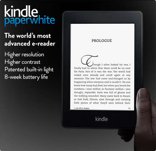 Kindle Paperwhite, Wi-Fi, 6" Paperwhite Display, Built in Light - Includes Special Offers (Black)