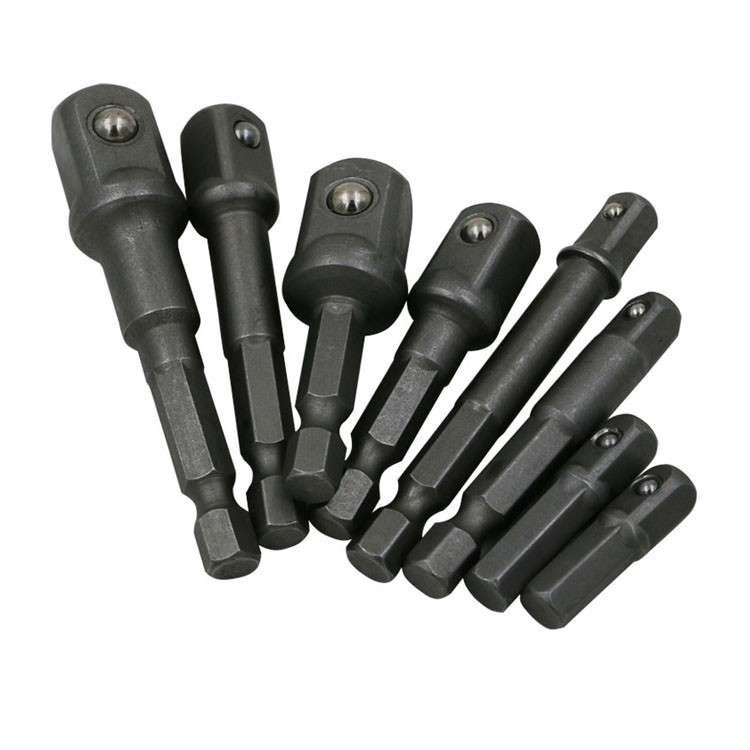 8 Sizes Chrome Vanadium Steel Socket Adapter Power Set Hex Shank *Free Shipping*