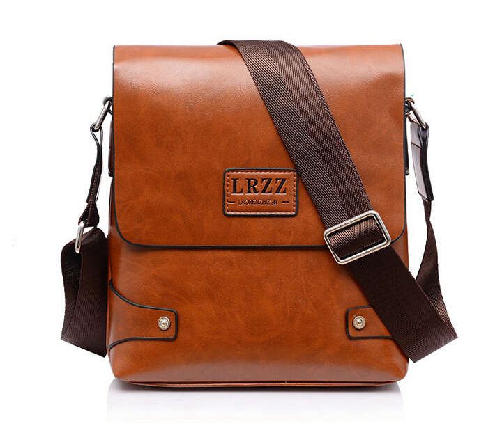 LRZZ Mens Faux Leather Messenger Bag