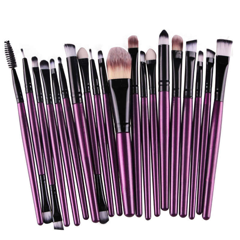 Makeup Brush Set 20 piece - PURPLE + BLACK