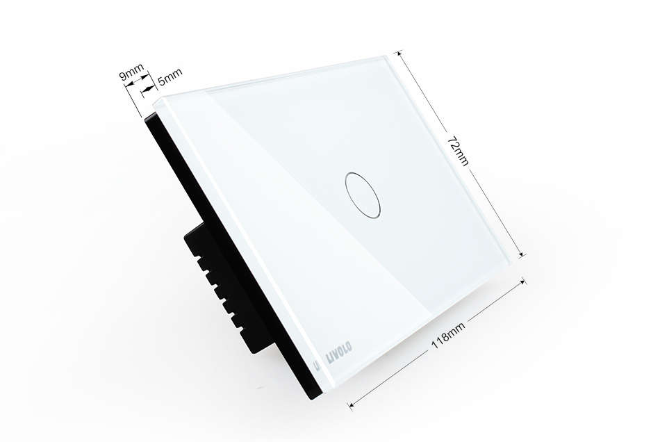 Smart home, Livolo White Crystal Glass Panel, AC110~250V, LED indicator, US Doorbell Switch VL-C301B