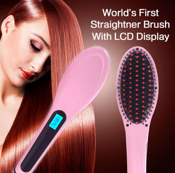 Hair Straightening Brush with variable Temp Settings & LCD - Local Stock - Straight hair in Minutes