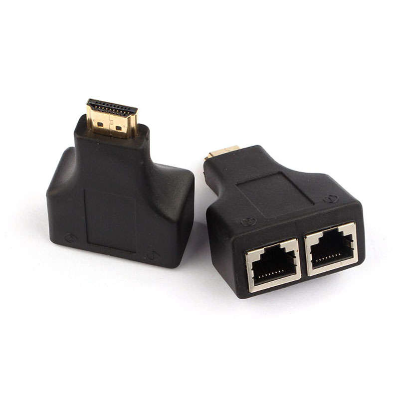 HDMI To Dual Port RJ45 Network Cable Extender Adapter for Cat 5e / 6 1080p *Free Shipping*