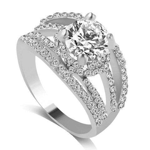 Rhinestone Hollow Out Engagement Ring