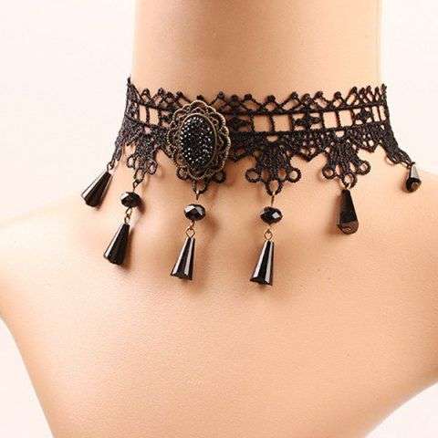 Lace Oval Choker Necklace