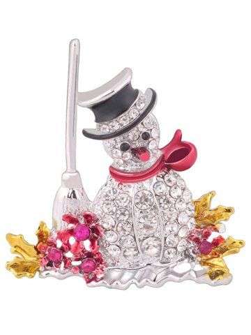 Christmas Snowman Brooch