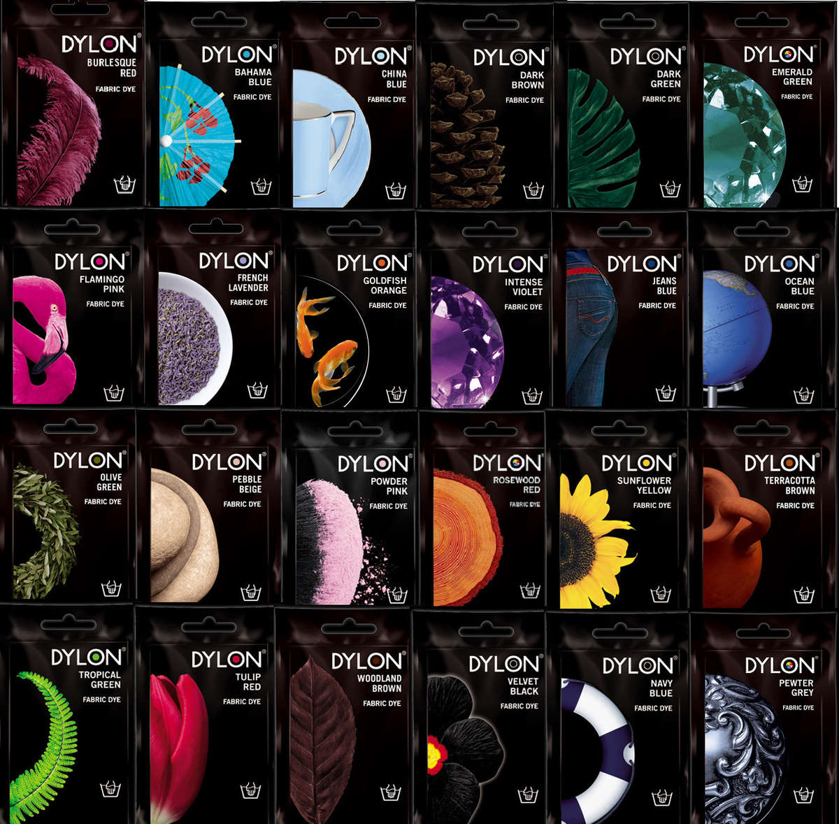 Dylon Fabric Dye 50 grams for hand use For Clothes and Fabric. Revitalizes Colours. Easy to use