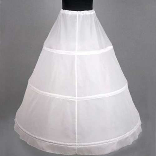 WHITE WEDDING BRIDE'S BRIDAL PETTICOAT - 3 HOOPS - COMFORTABLE LIGHT COTTON AND POLYESTER - A-LINE