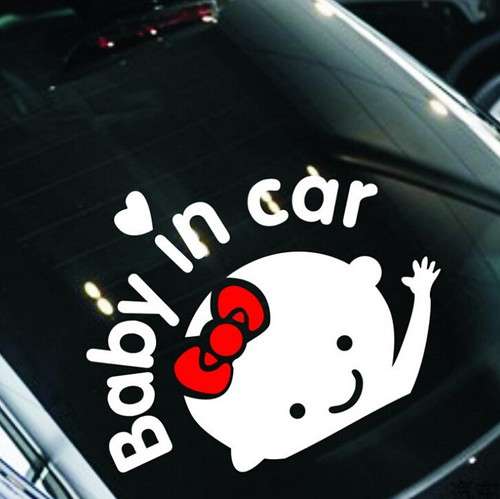 CUTE "BABY IN CAR" - BABY ON BOARD CAR WINDOW STICKER/DECAL