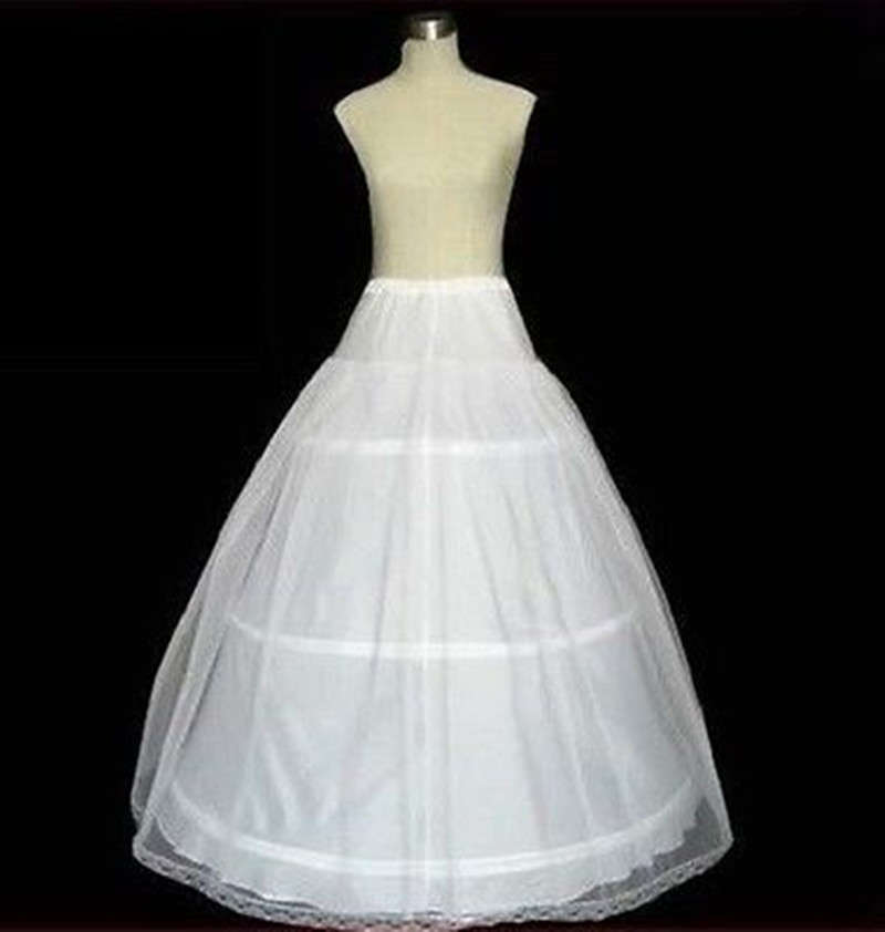 SUPER-FULL TWO LAYER WHITE WEDDING BRIDE'S BRIDAL PETTICOAT - 3 HOOPS - A-LINE - CRINOLINE