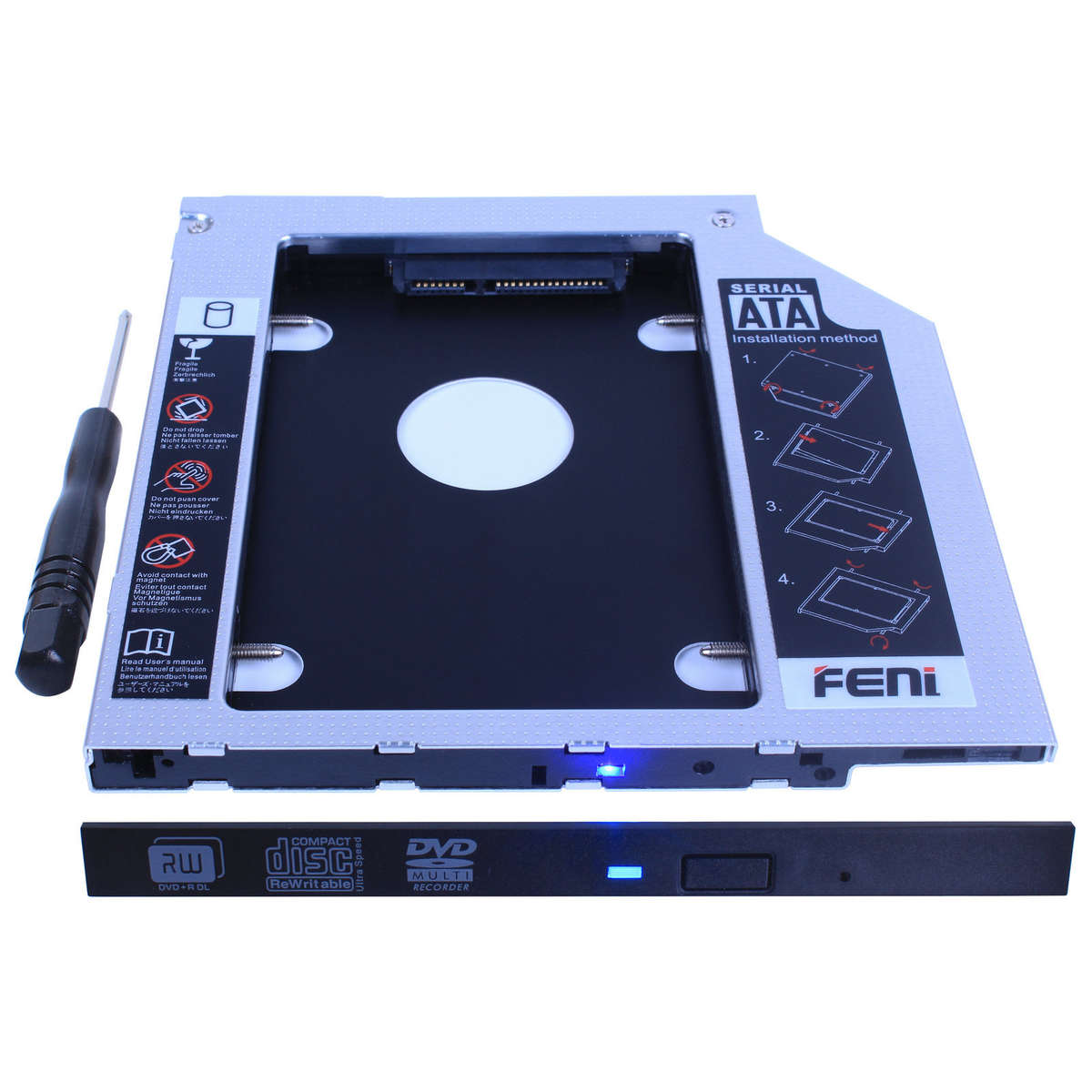 SATA 2nd Hard Drive HDD SSD Caddy Adapter for Dell Inspiron 17 7000 7737 i5 i7