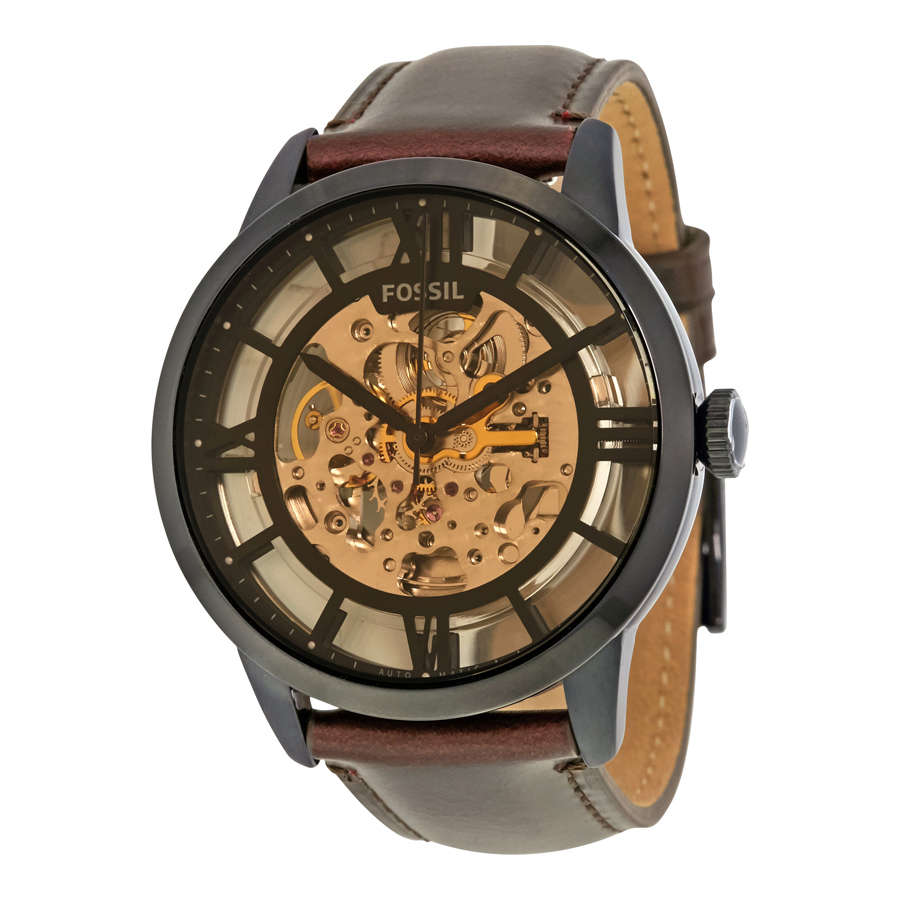 Fossil Townsman Automatic Brown Skeleton Dial Men's Watch ME3098