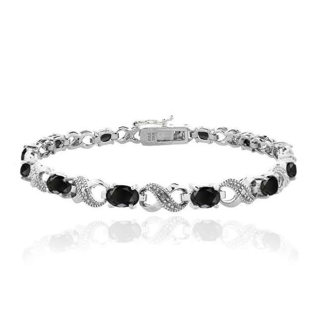 7.2 CT Genuine Sapphire & Diamond Infinity Bracelet