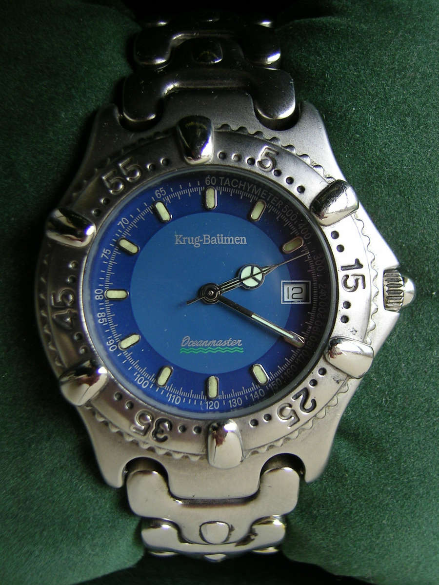 **1 day only LUXURY EUROPEAN* KRUG BAUMEN Men's BLUE OCEANMASTER Watch 100% GENUINE, BRAND NEW