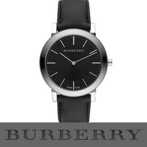 ***R4999*** Burberry Men's BU2351 Slim Black Dial Black Leather Strap Quartz Watch [Incl Box&Papers]