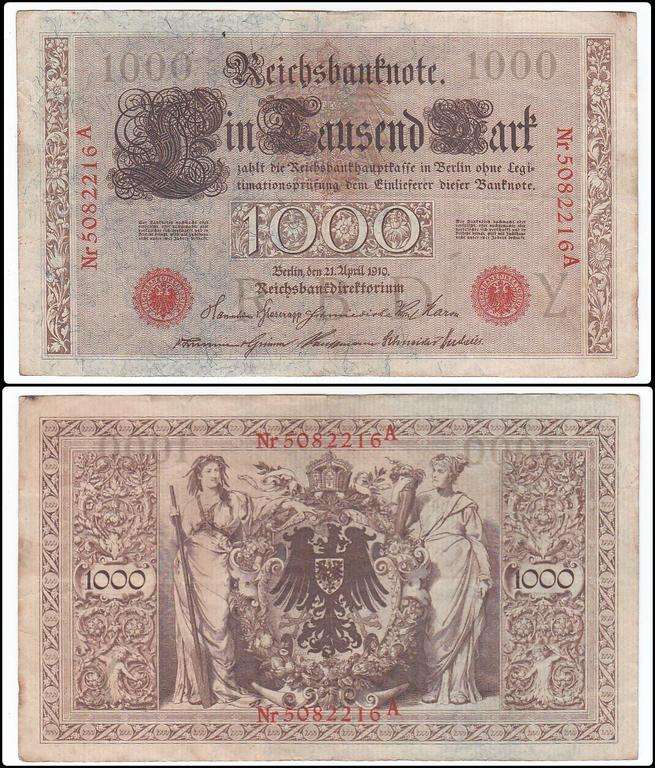 GERMANY 1000 MARK 21 APRIL 1910