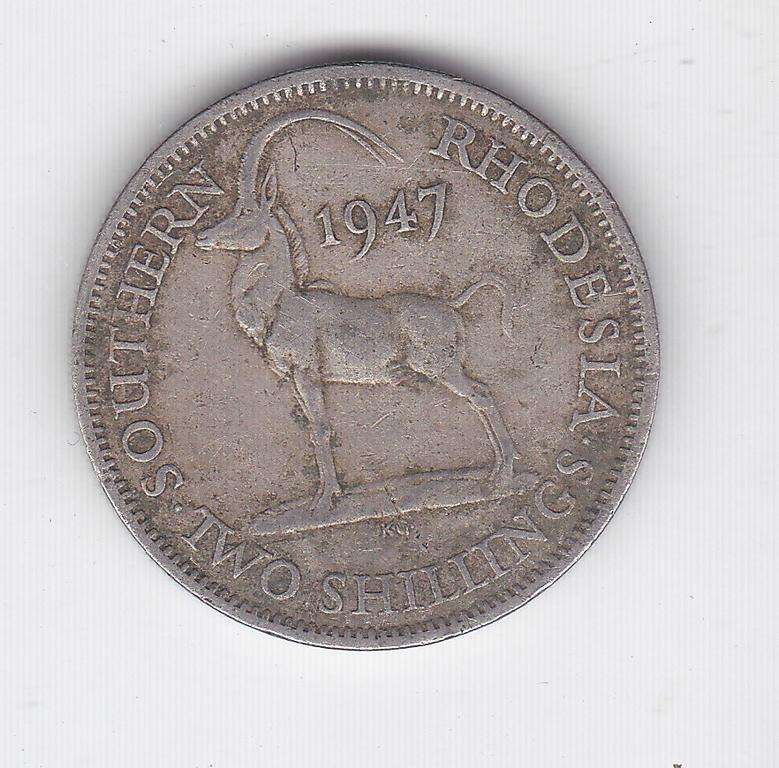 SOUTHERN RHODESIA 2 SHILLINGS 1947
