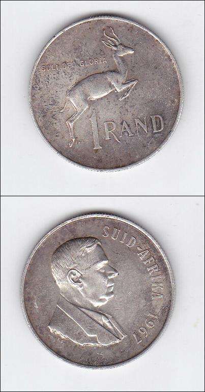 SUID AFRIKA 1 RAND 1967 EF
