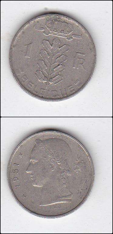 BELGIUM 1 FRANC 1951
