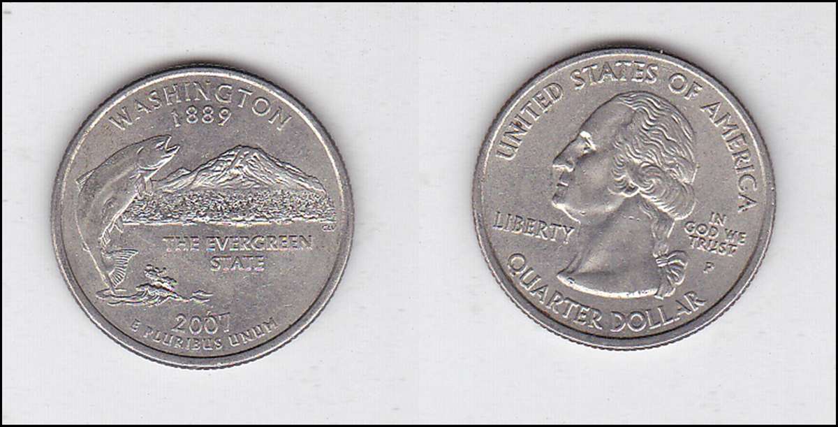 USA QUARTER WASHINGTON 2007 HIGH GRADE