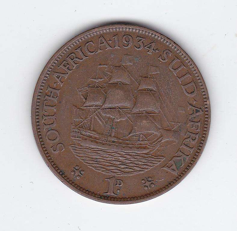 SOUTH AFRICA 1 PENNY 1934