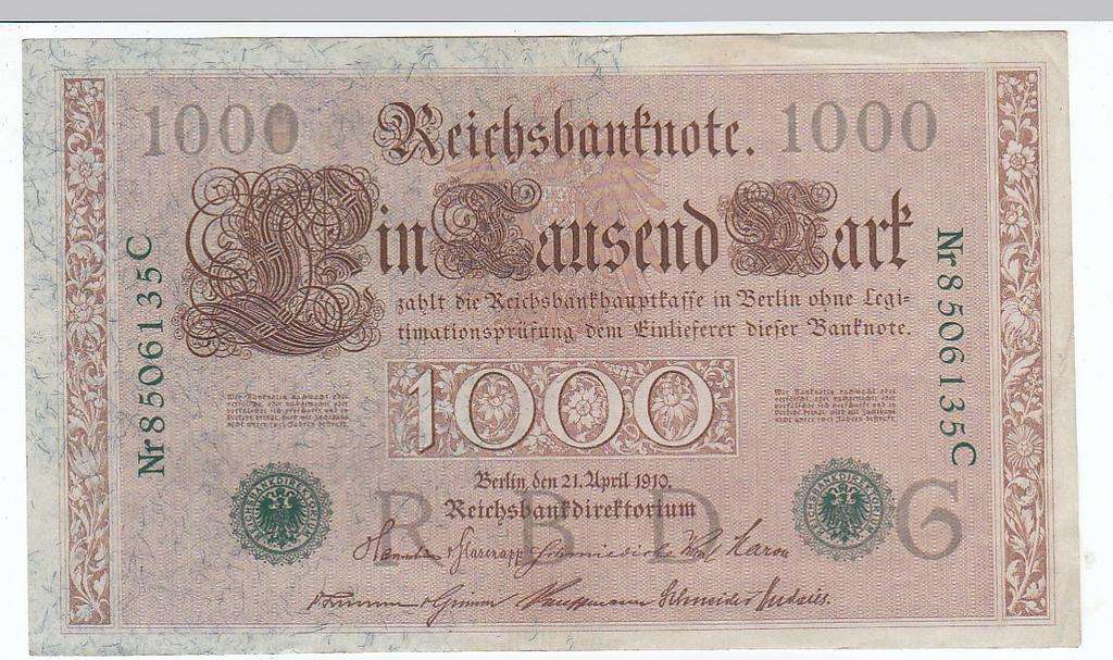 GERMANY 1000 MARK 21 APRIL 1910