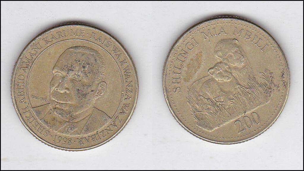 TANZANIA 200 SHILLINGS 1998