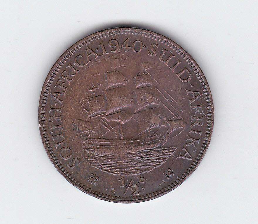 SOUTH AFRICA 1/2 PENNY 1940
