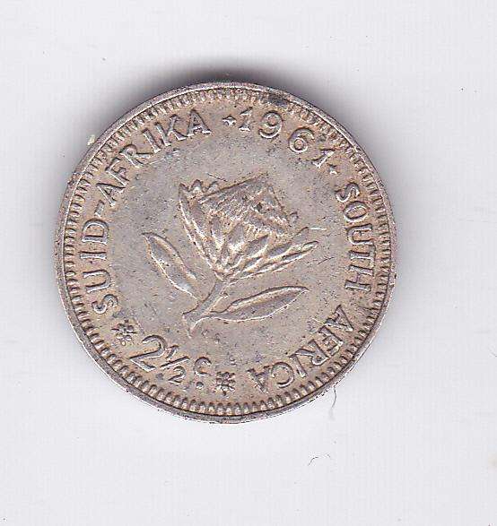 SOUTH AFRICA 2 1/2 CENTS 1961
