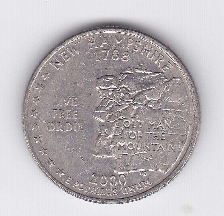 USA QUARTER DOLLAR NEW HAMPSHIRE 2000