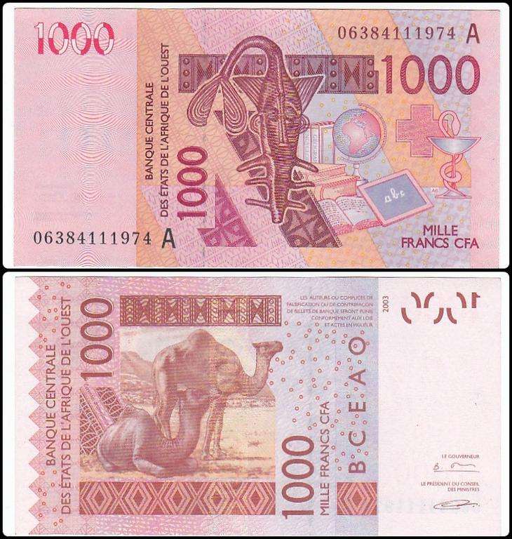IVORY COAST 1000 FRANCS A 2003 - HIGH GRADE